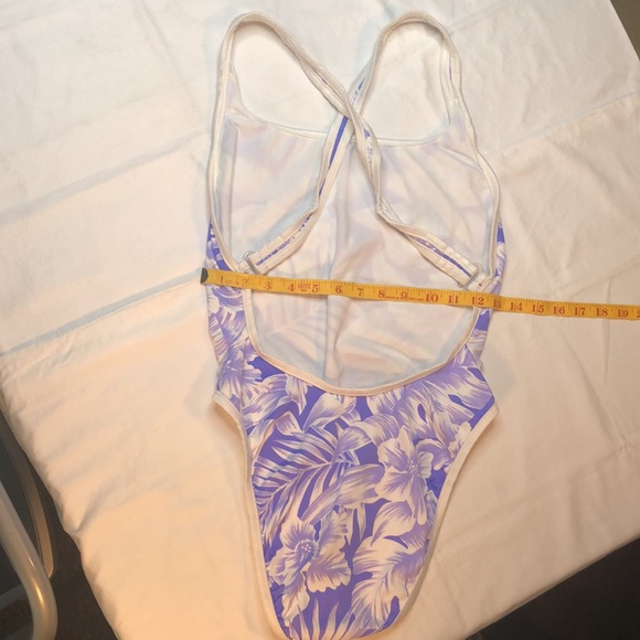 Venus Swimwear One Piece Bathing/Swim Suit; Hibiscus Pattern; Lined, Purple - Picture 7 of 11
